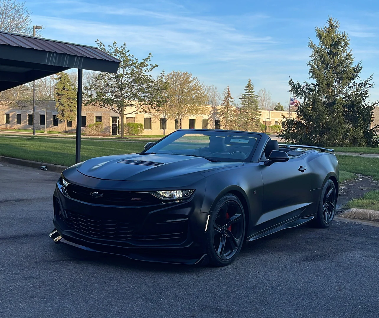 Satin Black Camaro Wrap